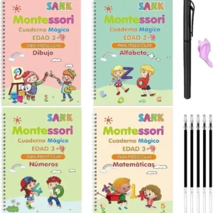 Cuaderno mágico de caligrafía Montessori reutilizable x4