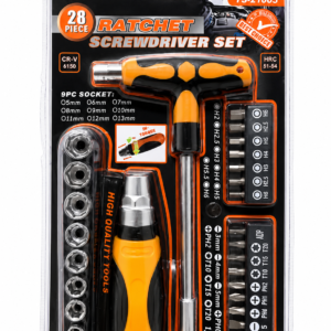 Juego de destornillador tipo ratchet con 28 piezas
