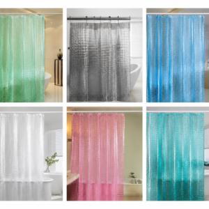 Cortina para baño impermeable con 12 ganchos 180 x 180 cm
