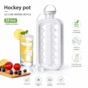 Molde para hacer hielo con botella de almacenamiento