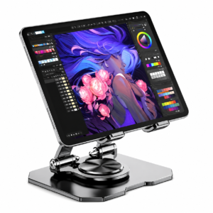 Soporte base metálico giratorio para celular y tablet