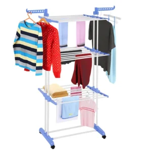 Tendedero retráctil de ropa con ruedas